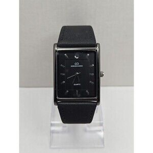 Giorgio & Dario 5771 Slim Tank Black Dial Quartz Watch New Battery Unisex